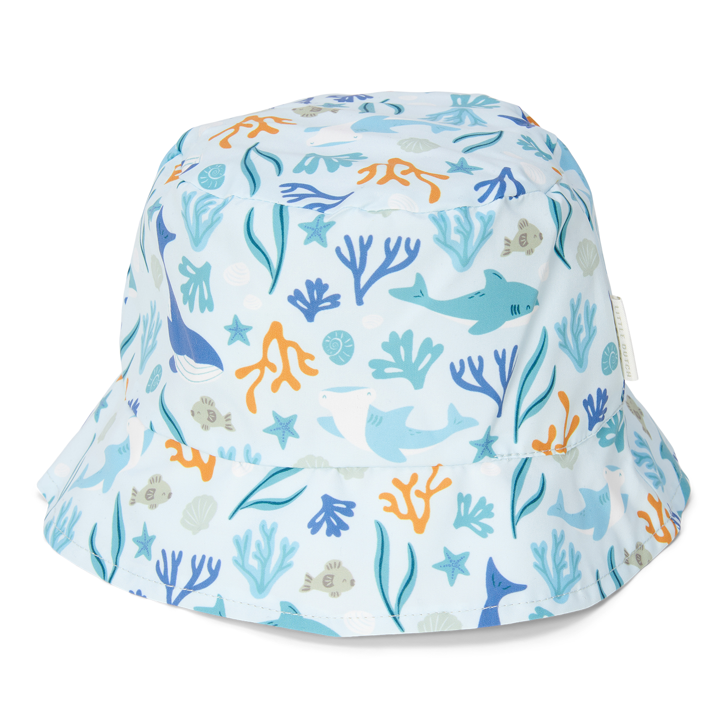 Sonnenhut wendbar - Ocean Dreams blau / Honey Stripes gelb (Gr. 62/68-74/80)