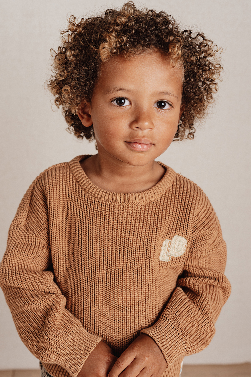 Long Sleeve Shirt / Pullover Strick - Little Farm braun (Gr. 92)