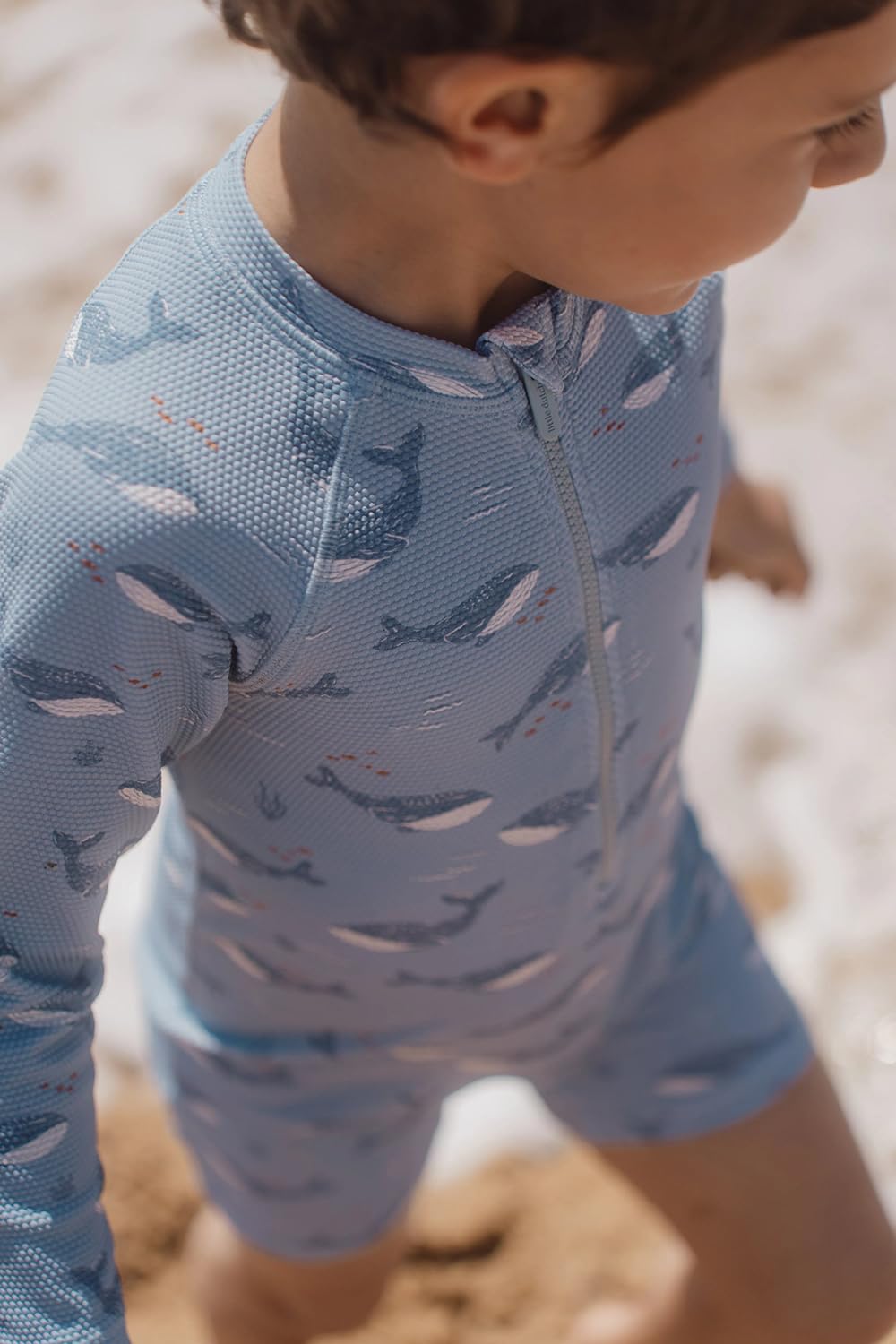 Schwimmanzug langarm Wal - Ocean Splash blau (Gr. 62/68)
