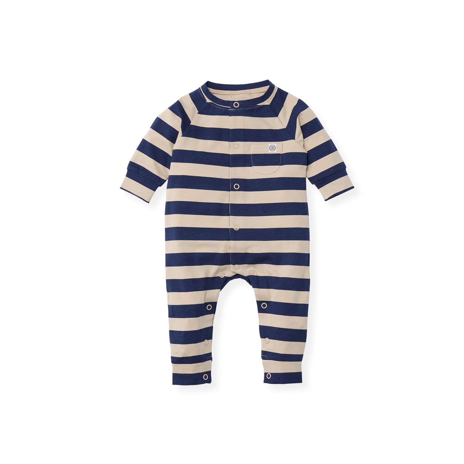 Strampler mit UV-Schutz (UPF 50+) Navy Stripe - blau / beige (Gr. 50/56)