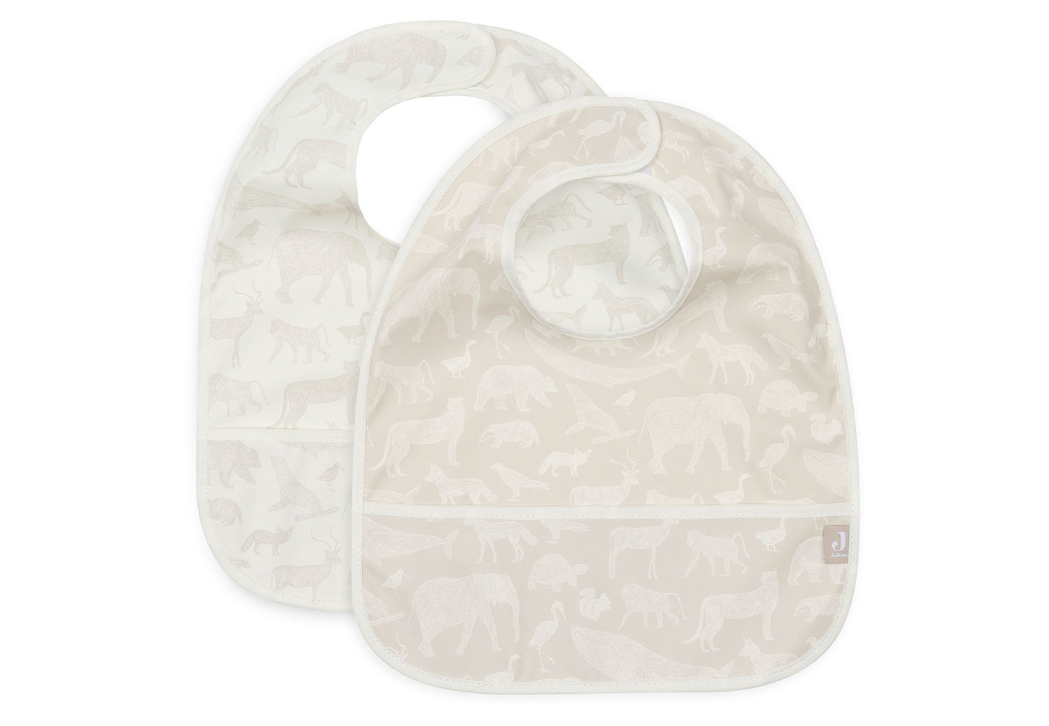 Lätzchen wasserdicht 2er Set Animals nougat Lätzchen wasserdicht 2er Set Animals nougat