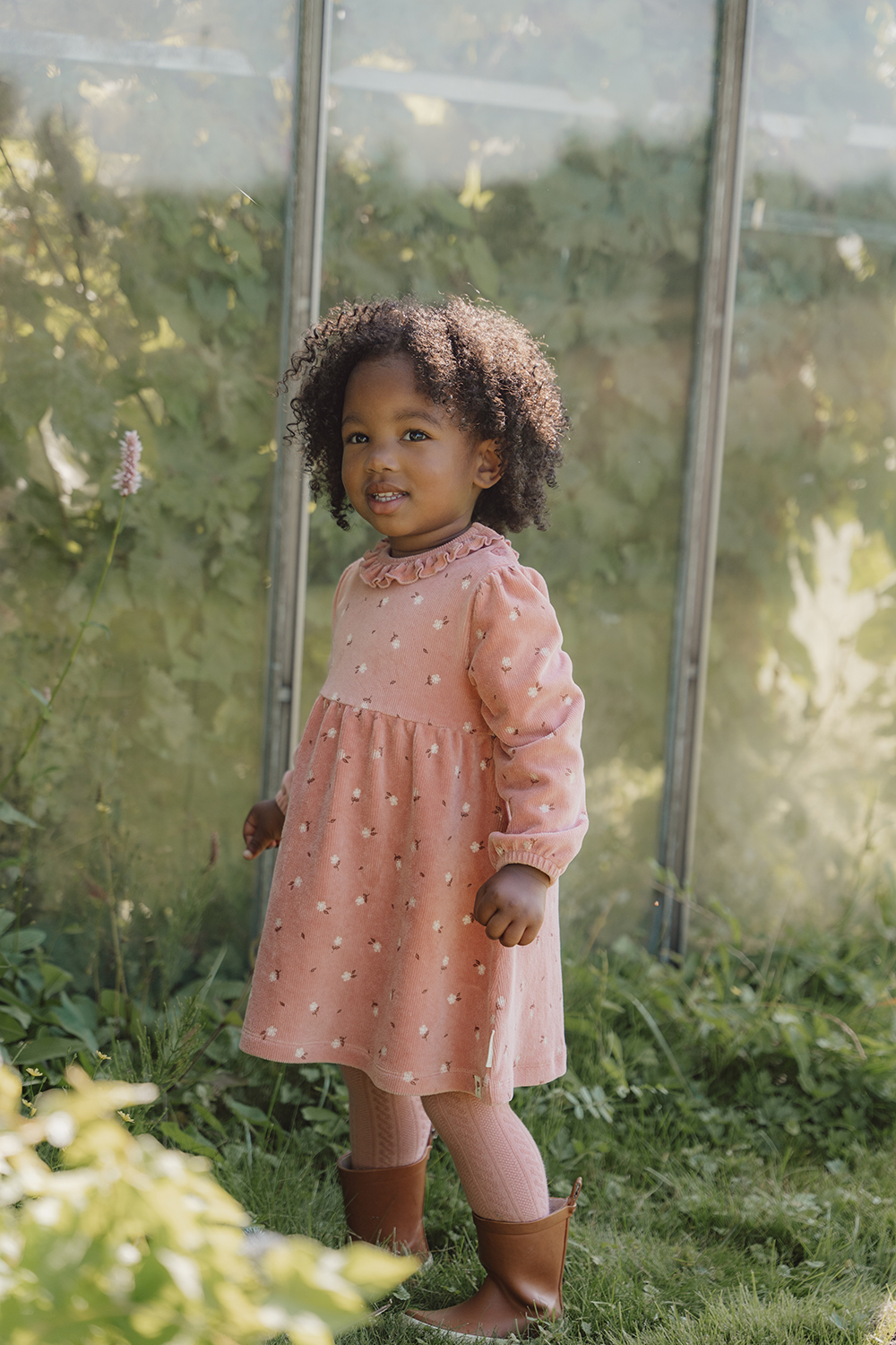 Kleid langärmlig Flowers - Little Farm warm rose (Gr. 104)