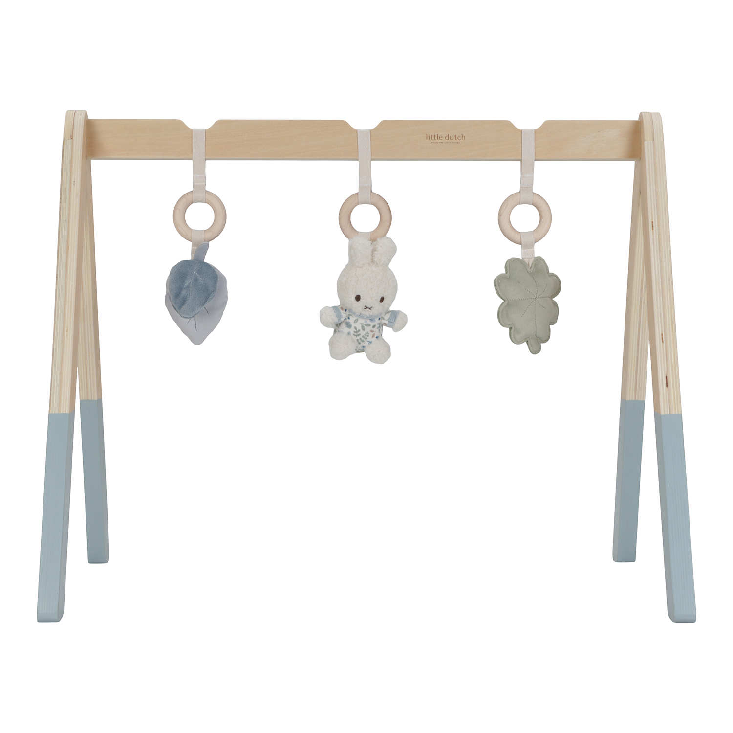 Holz Baby-Gym Spieltrapez mit Stoff Anhänger Miffy - Lucky Leaves Holz Baby-Gym Spieltrapez mit Stoff Anhänger Miffy - Lucky Leaves