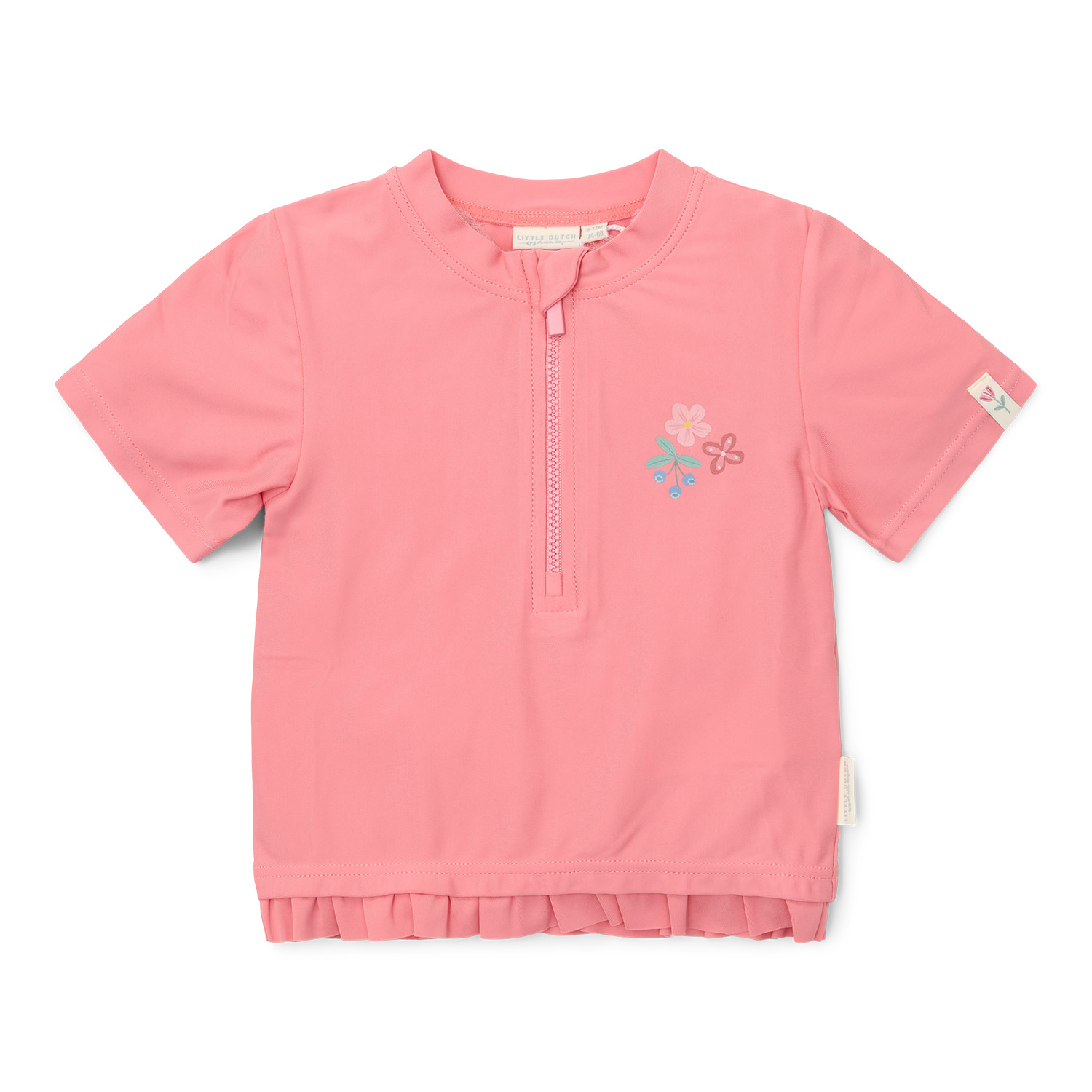 Schwimmshirt mit Rüschen kurzarm - Sunny Flowers Rouge (Gr. 62/68) Schwimmshirt mit Rüschen kurzarm - Sunny Flowers Rouge (Gr. 62/68)