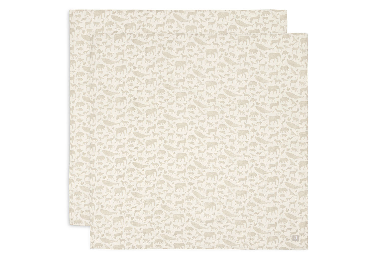 Mulltücher Swaddle 2er Set Animals nougat / beige (115x115 cm)