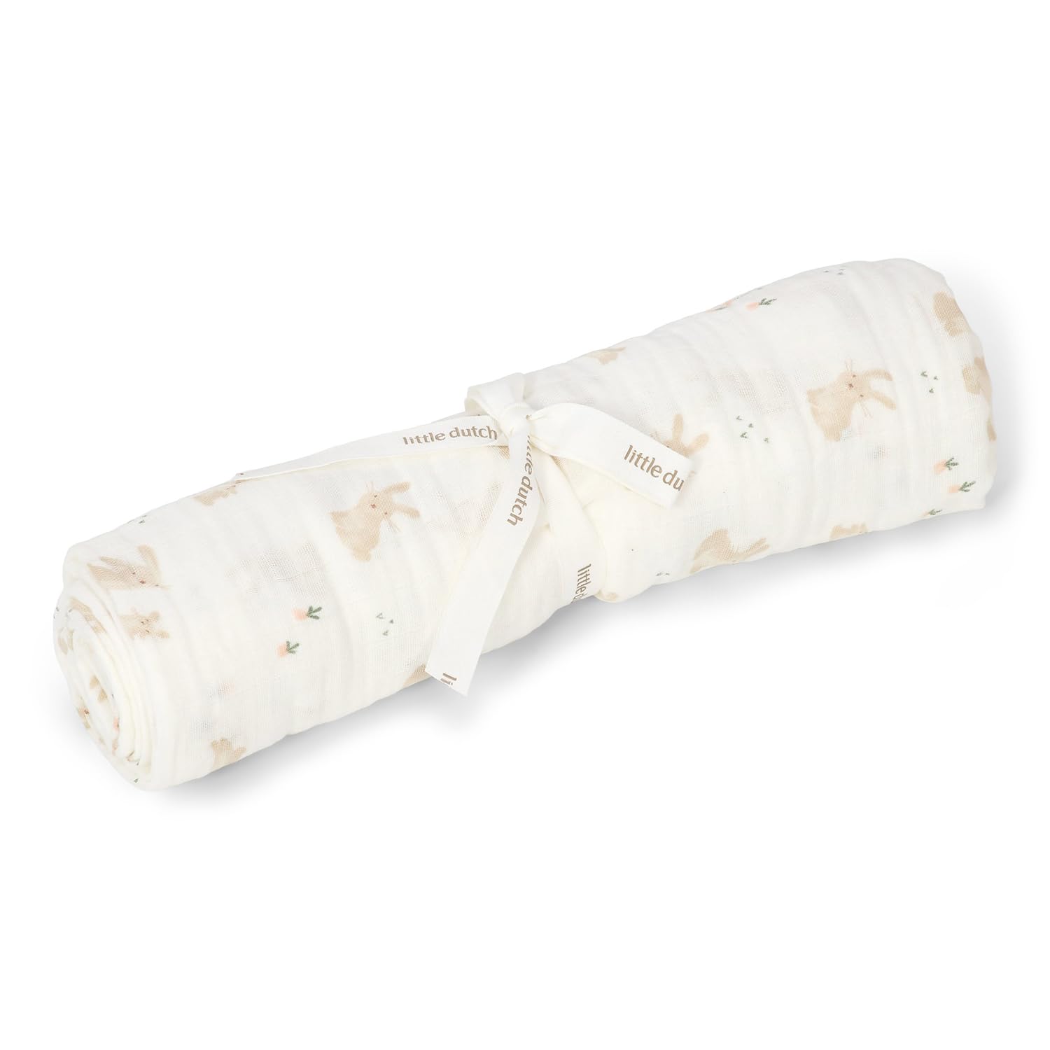 Musselin Swaddle Tuch / Pucktuch Baby Bunny - Newborn Naturals weiß (120x120 cm)