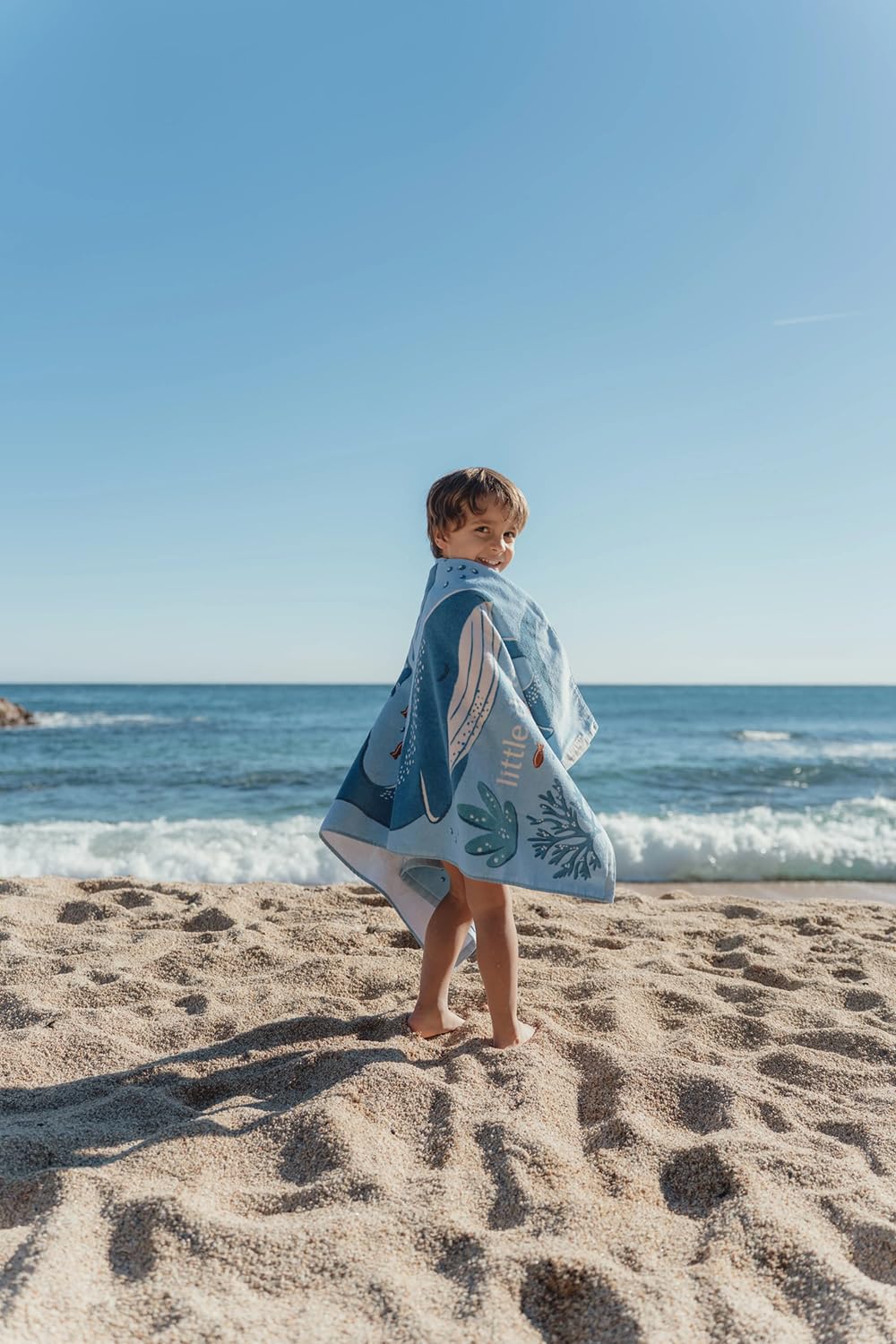 Handtuch / Strandhandtuch - Ocean World blau (60x120 cm)