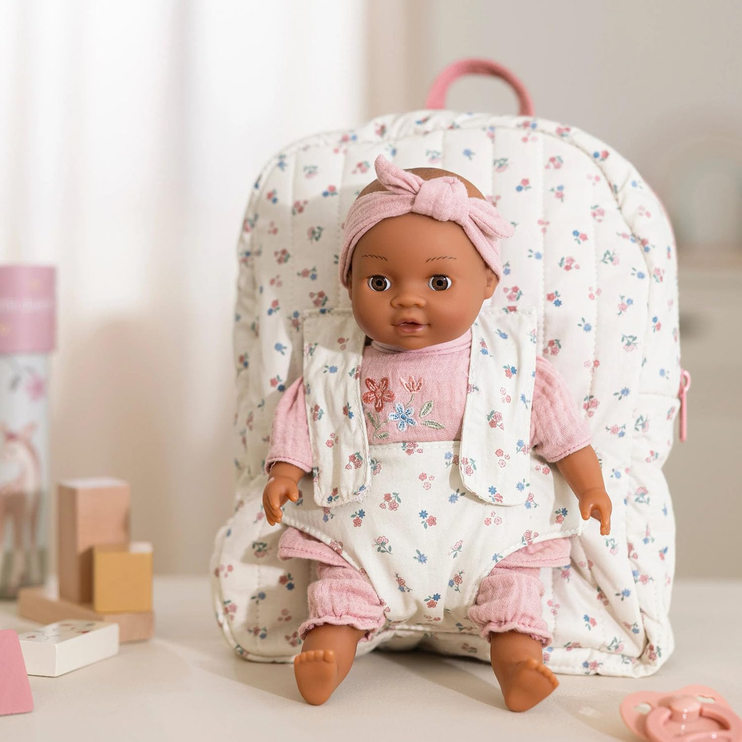 Puppenrucksack 2-in-1 - Essentials rosa/weiß