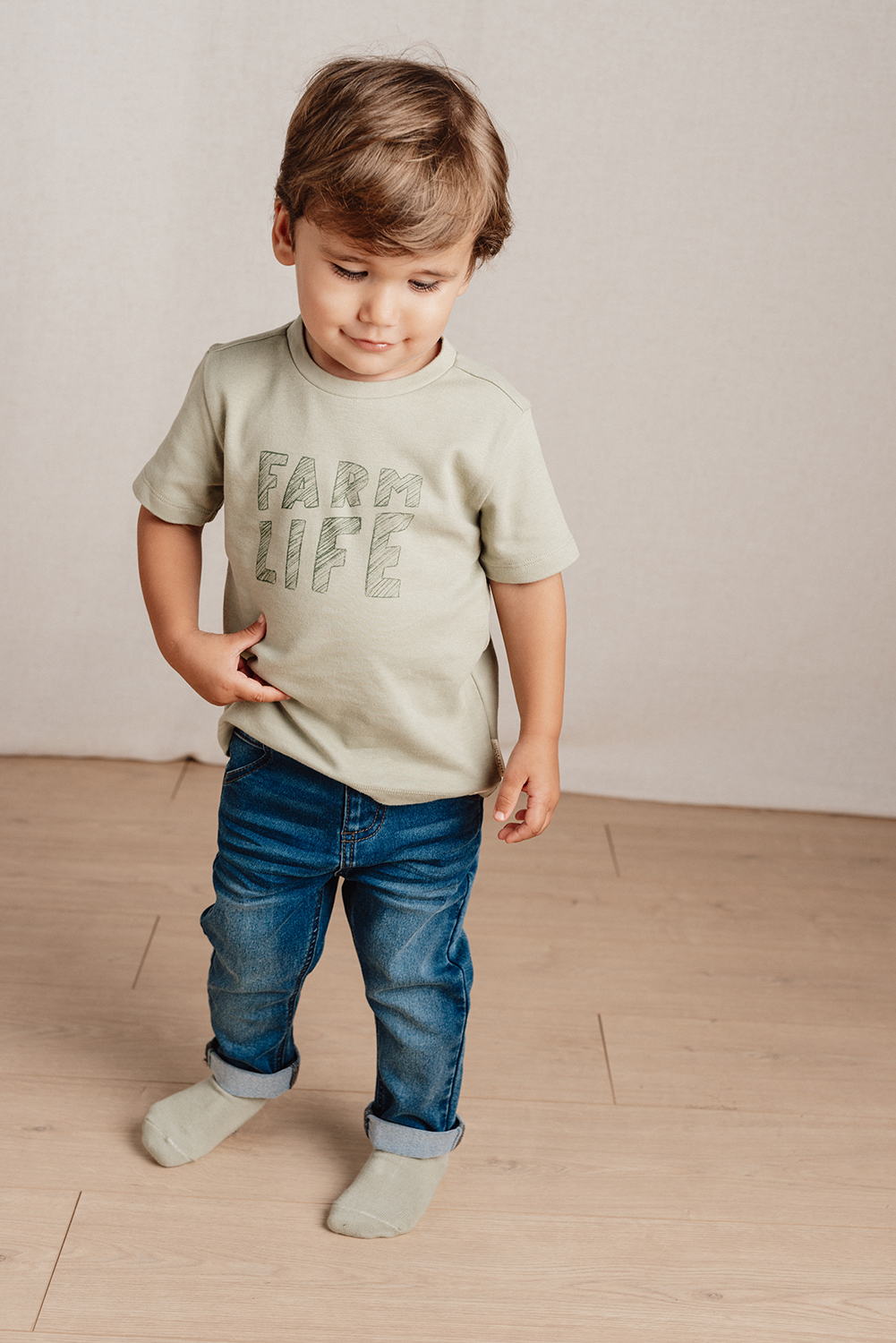 T-Shirt - Little Farm grün (Gr. 104)