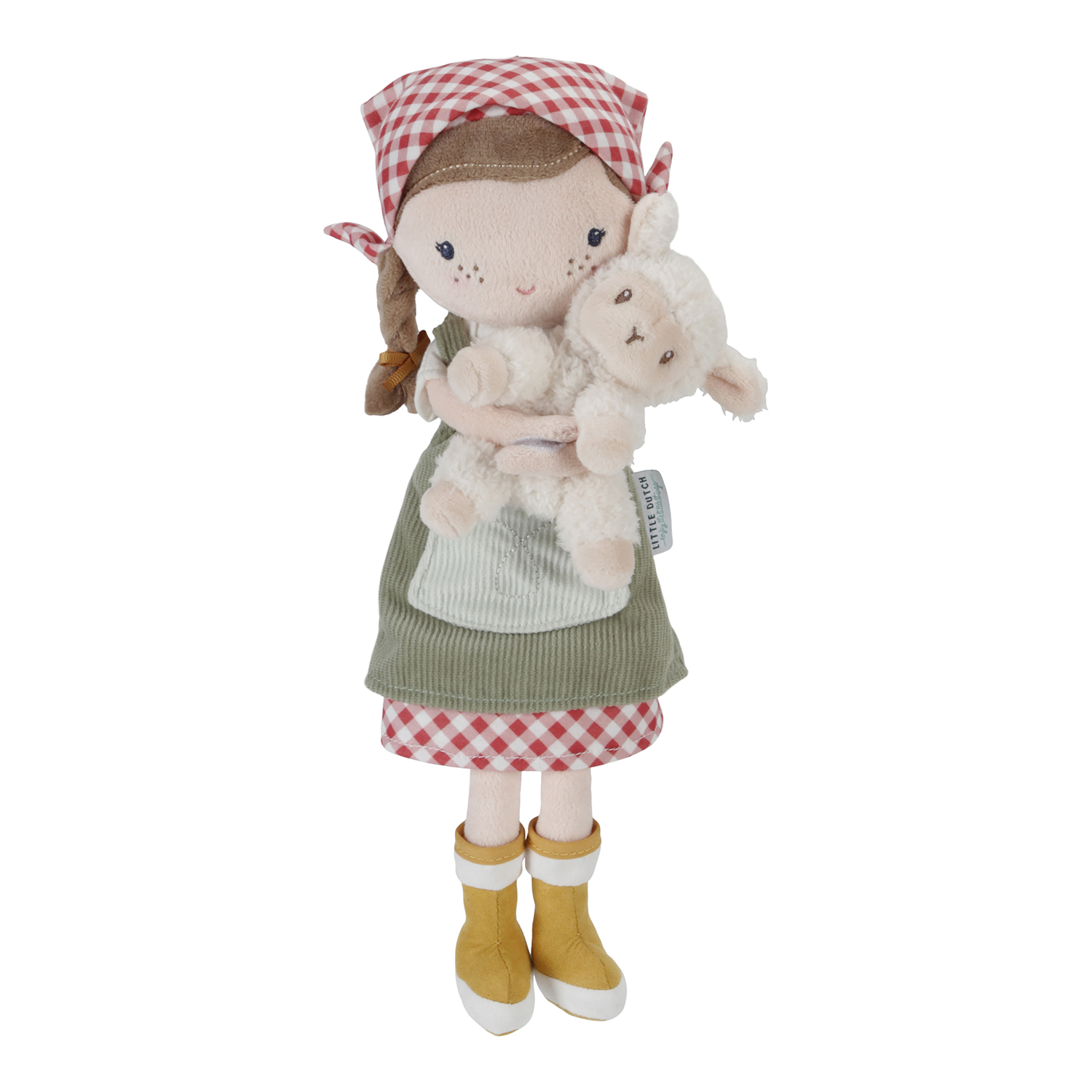 Stoffpuppe Bäuerin Rosa mit Schaf (35 cm) Stoffpuppe Bäuerin Rosa mit Schaf (35 cm)