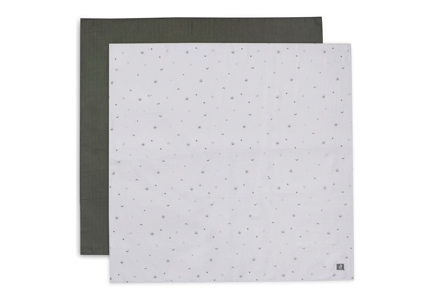 Mulltücher Swaddle 2er Set Stargaze grün / weiß (115x115 cm)