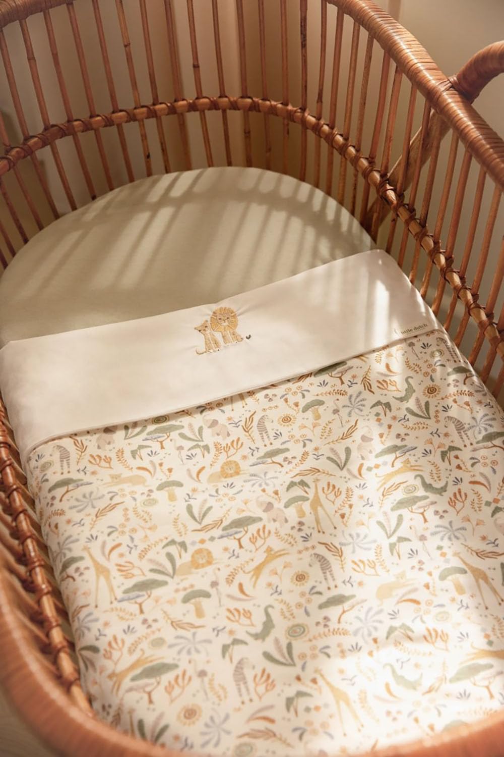 Babybettlaken Wiegenlaken bestickt Safari Leo - Safari Fiends (70x100 cm)