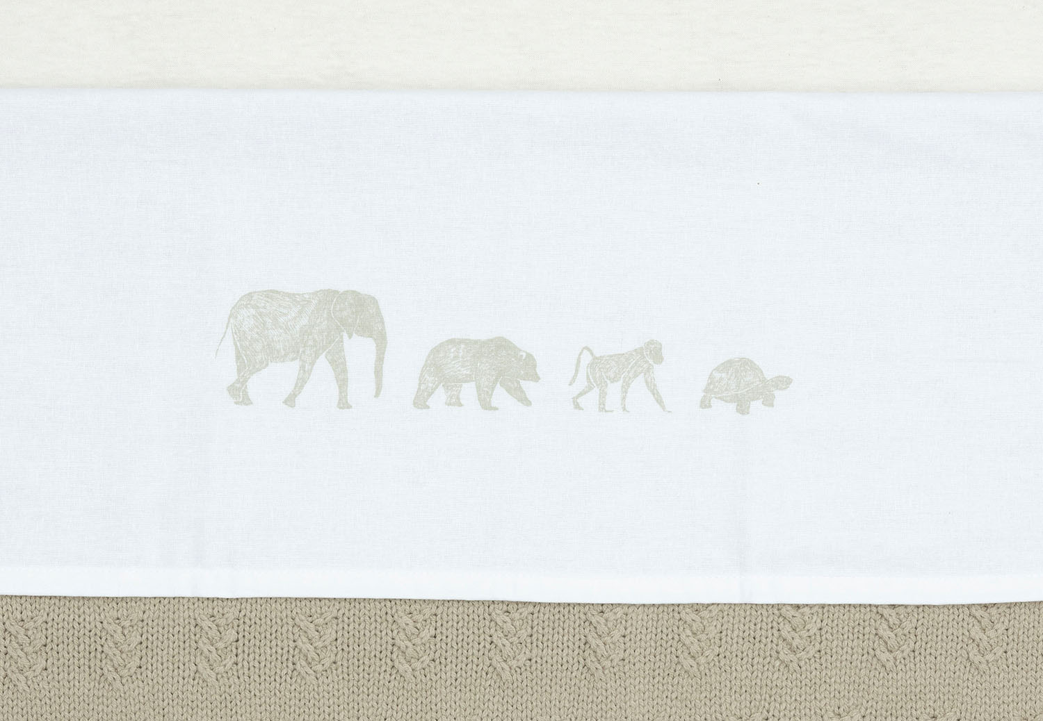 Kinderbettlaken Animals olive (120x150 cm)