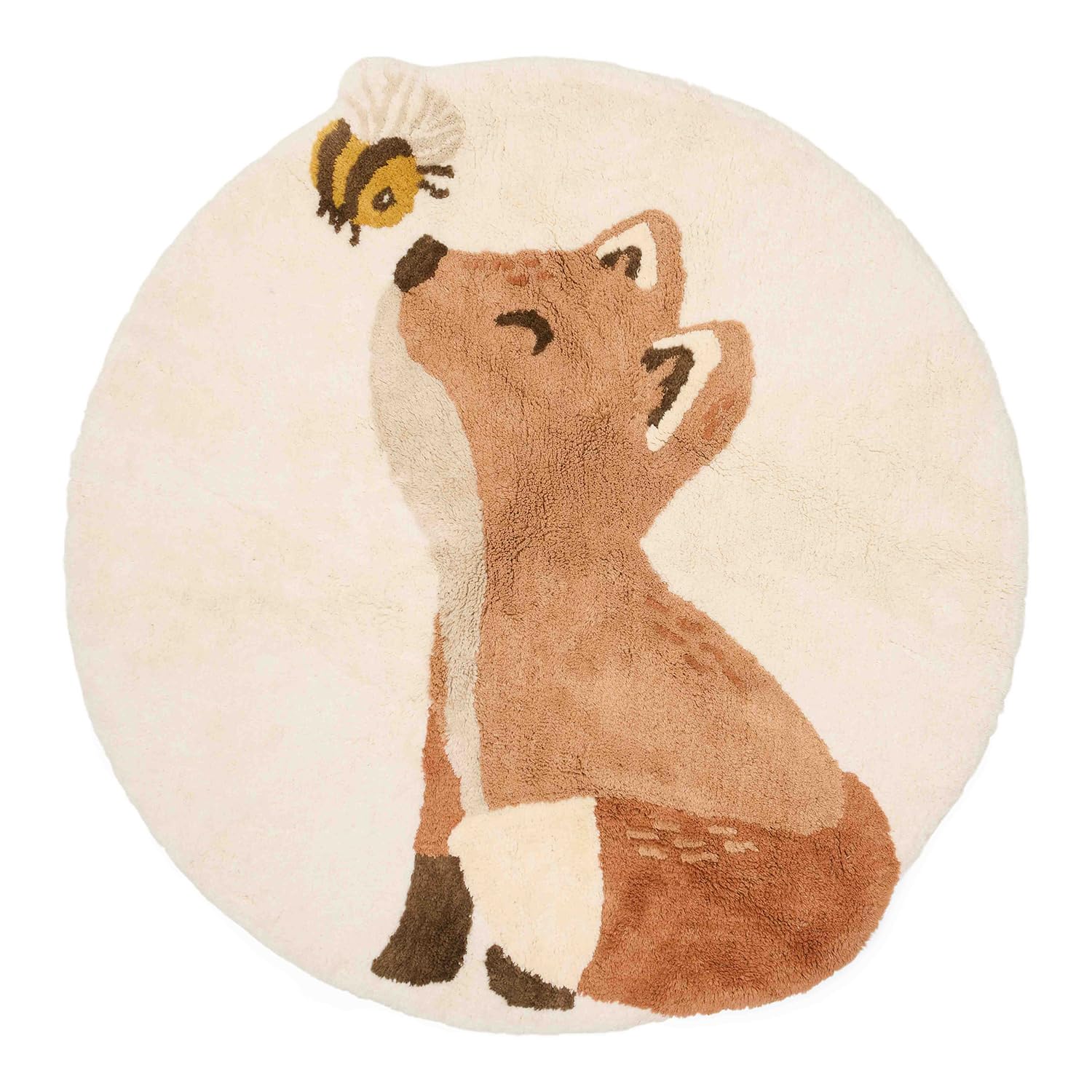 Teppich in Fuchsform - Forest Friends beige (110x110 cm)