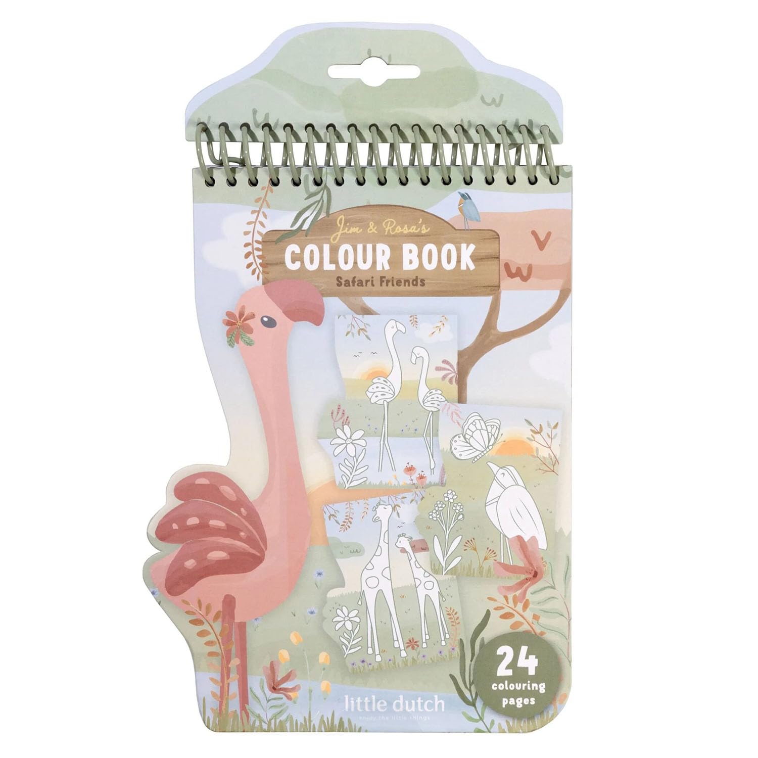 Malbuch / Colouring Book Flamingo - Safari Friends grün