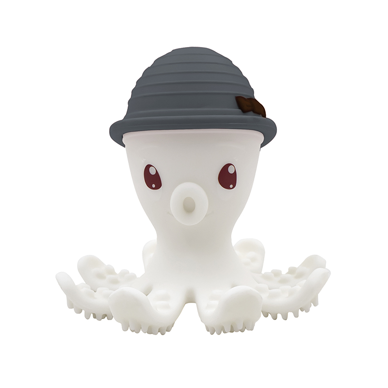 Beißring Silikon Oktopus blaugrau