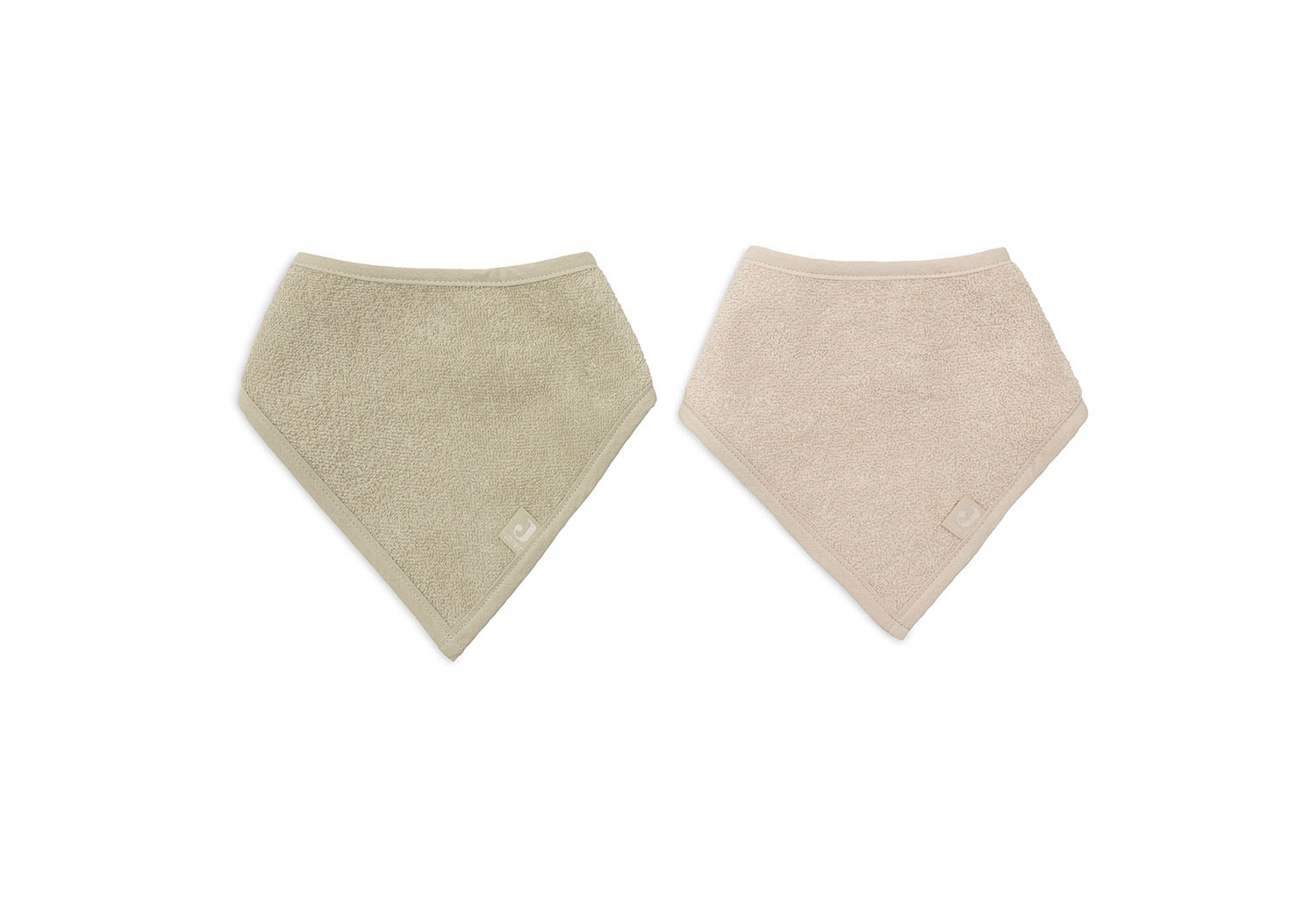 Bandana Lätzchen Halstuch 2er Set Frottee - Soft Matcha / Sand - grün / beige