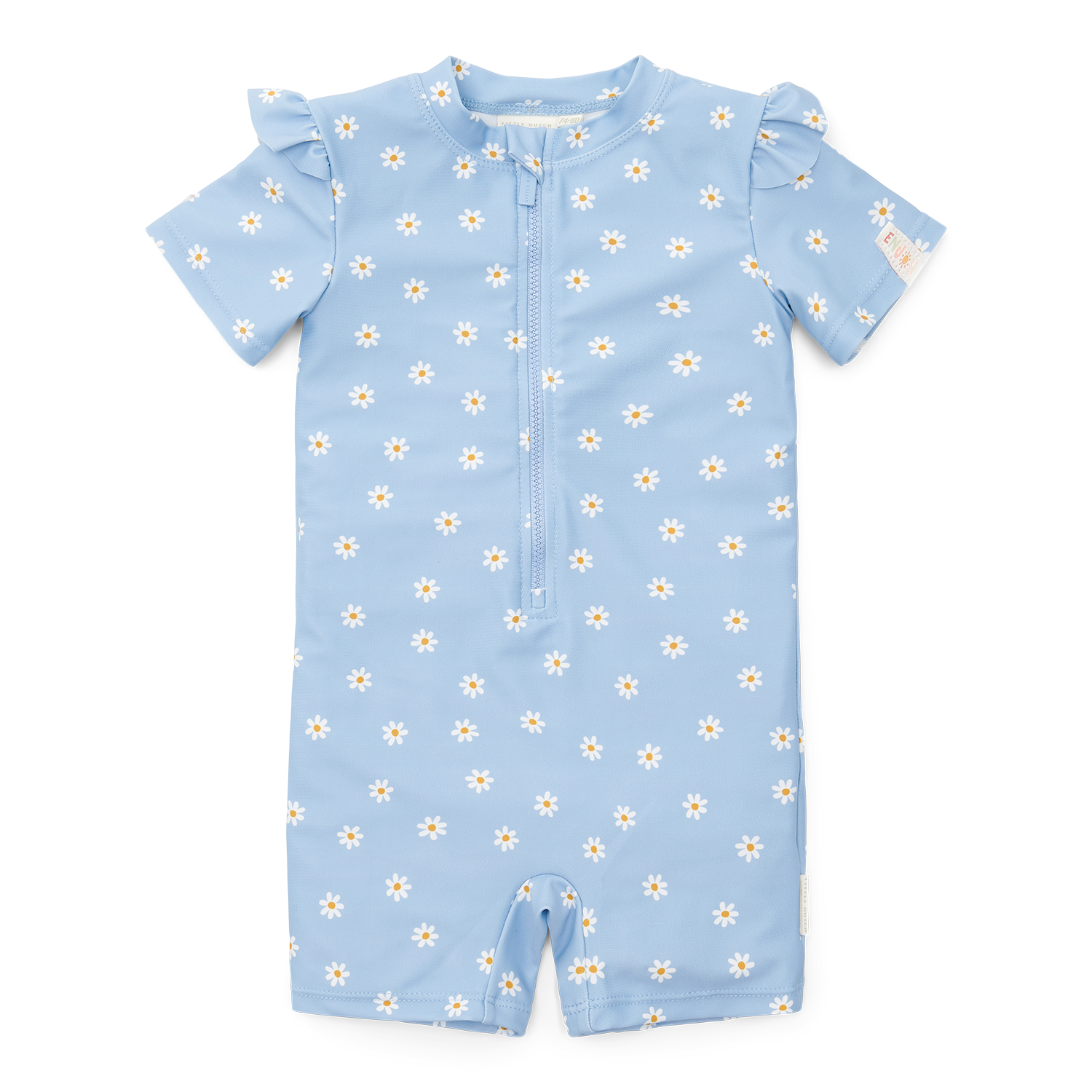 Schwimmanzug mit Rüschen kurzarm - Daisies dunkelblau (Gr. 74/80)