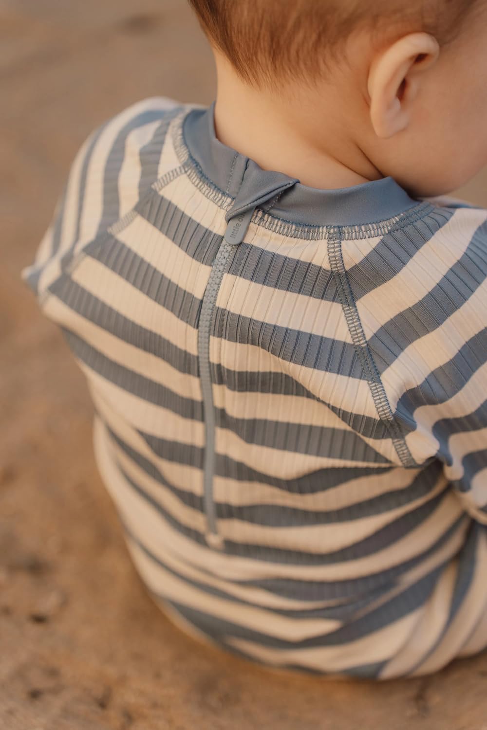 Schwimmanzug kurzarm - Ocean Blue Stripes blau / weiß (Gr. 86/92)