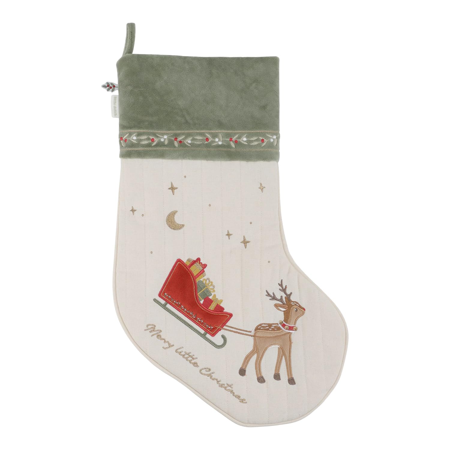 Weihnachtsstrumpf XL - Weihnachten beige / grün