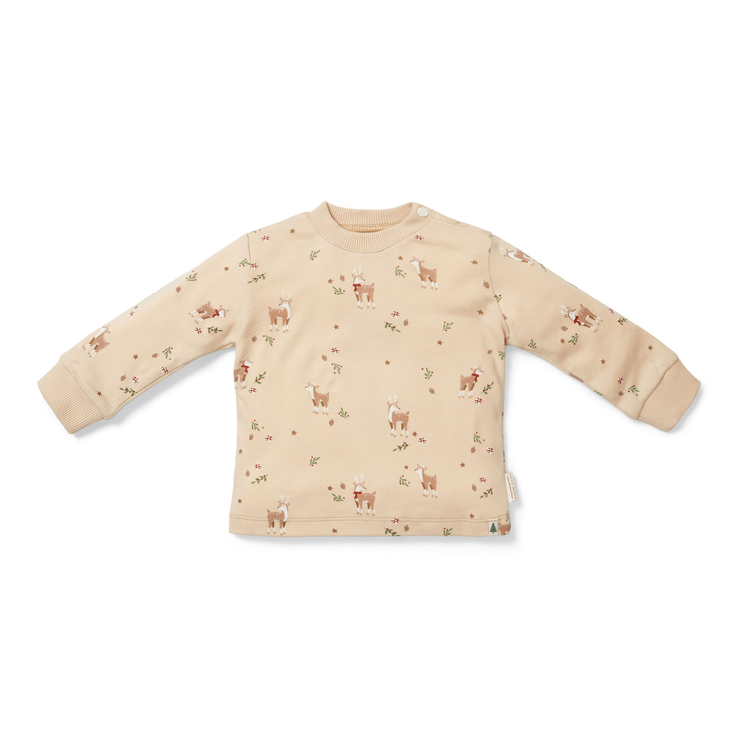 Pyjama / Schlafanzug zweiteilig Weihnachten beige (Gr. 62/68)