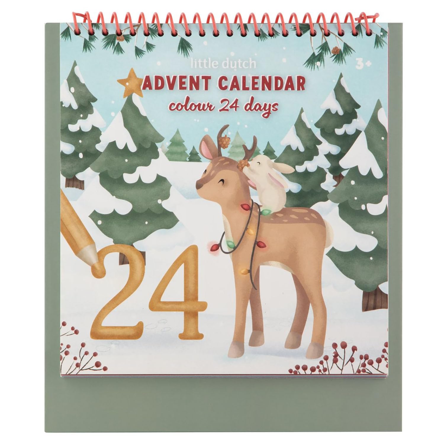 Adventskalender Malbuch / Colouring Book - Weihnachten grün