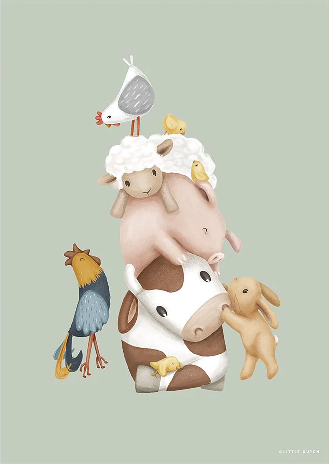 Poster A3 2-seitig - Little Farm grün