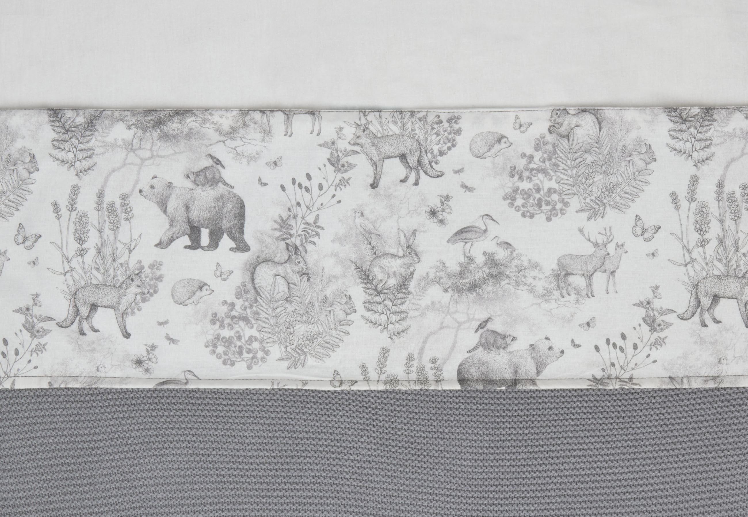Kinderbettlaken Pimpelmees Forest Animals / Waldtiere grau / weiß (120x150 cm)