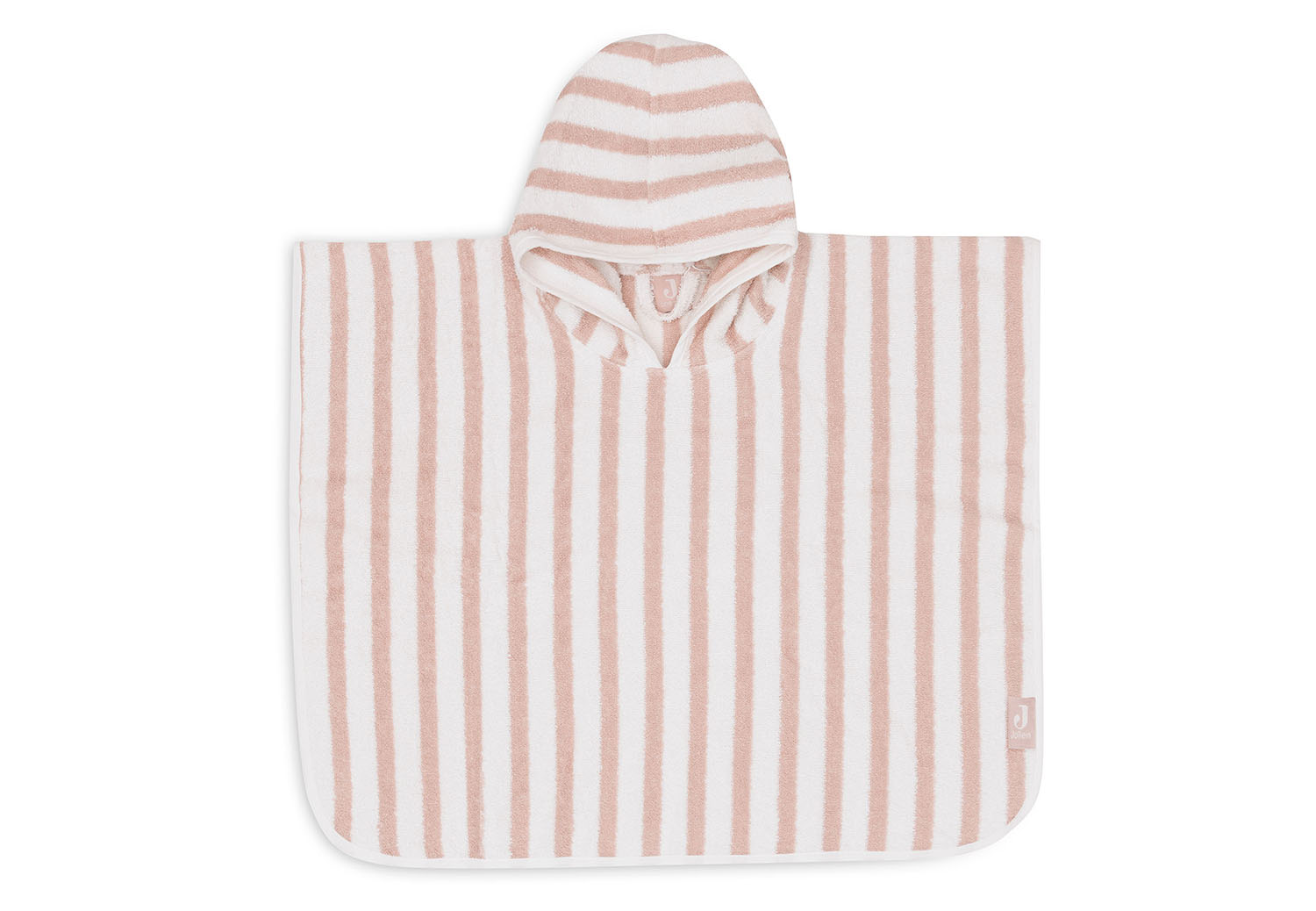 Badeponcho Stripe Frottee rosa / weiß