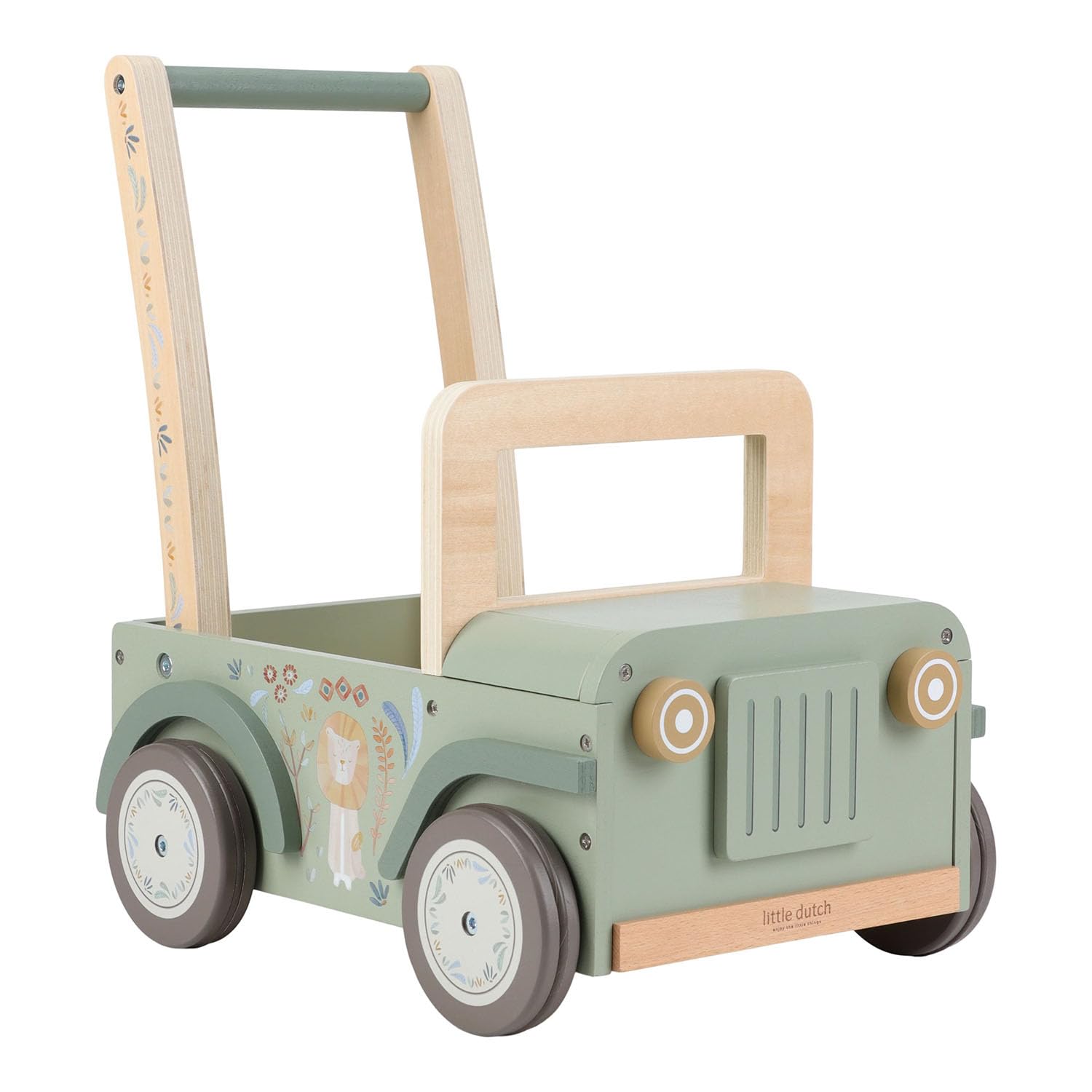 Holz Laufwagen Safari Auto - Safari Friends grün