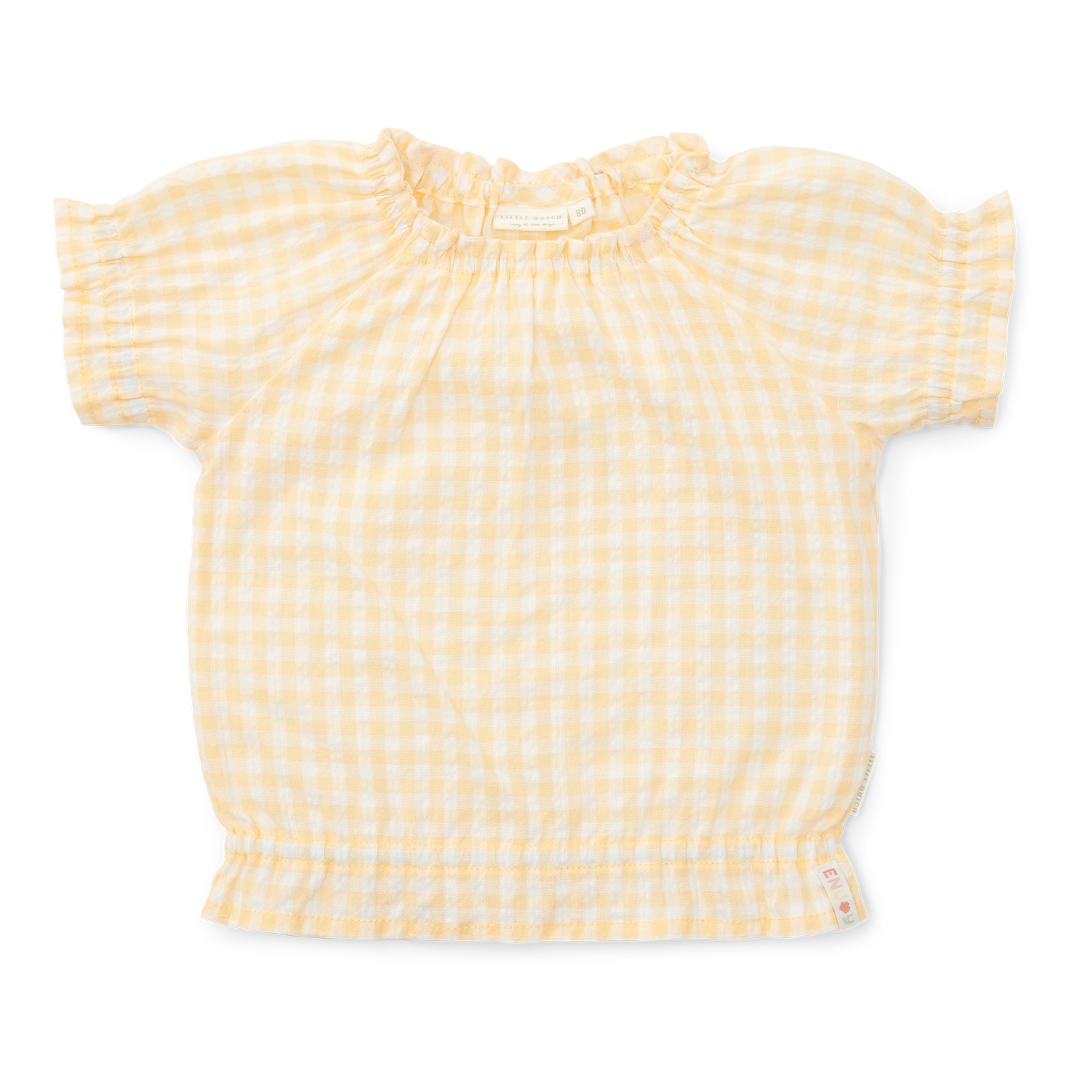 T-Shirt / Bluse Sunshine Checks - Little Farm gelb (Gr. 98)