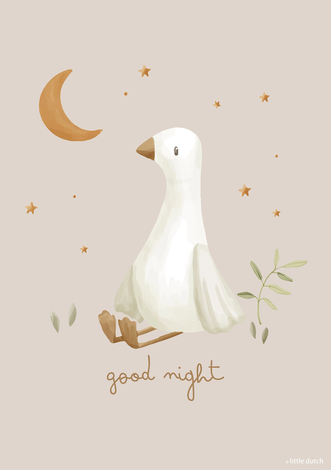 Poster A3 2-seitig Little Goose - Newborn Naturals weiß / beige