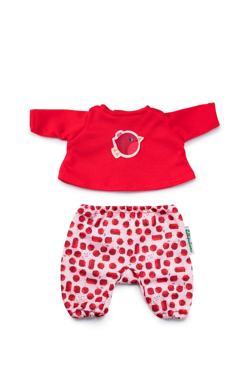 Puppenkleidung für Babypuppen 2-Teiler Rotkehlchen (36 cm) 
