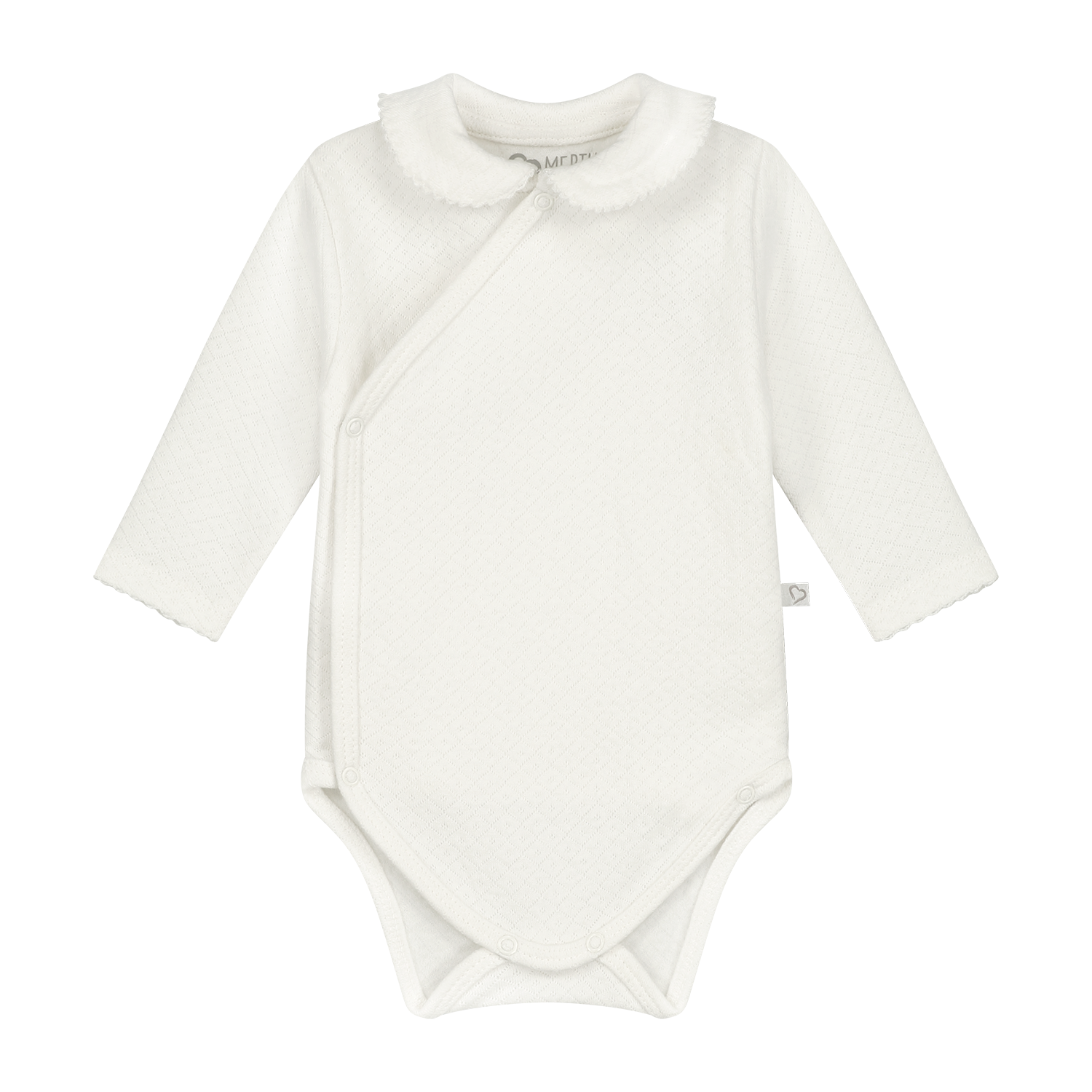 Body Charlotte langarm mit Kragen weiß (Gr. 74/80)