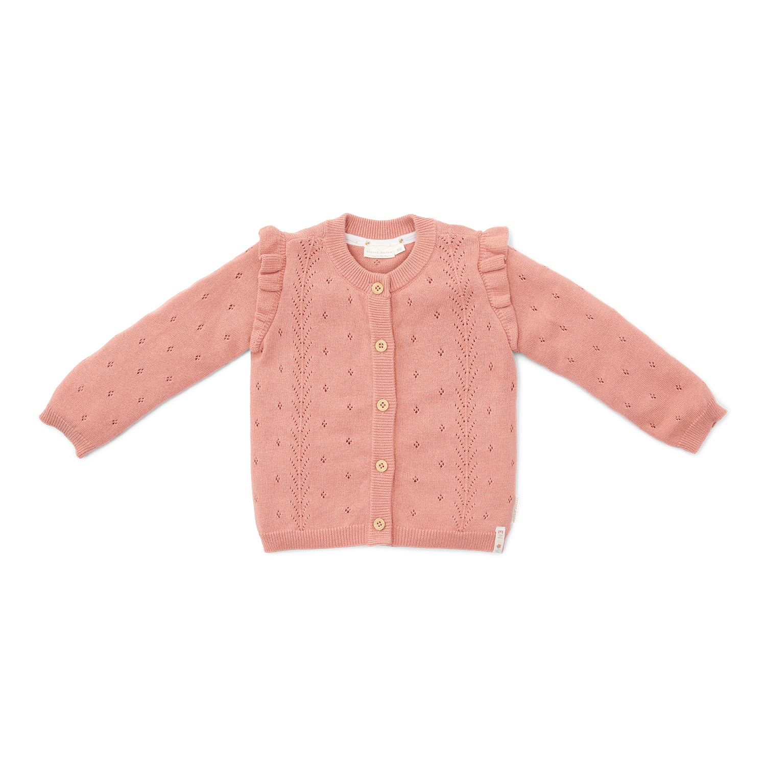 Strickjacke mit Rüschen Rose - Little Farm rosa (Gr. 92)