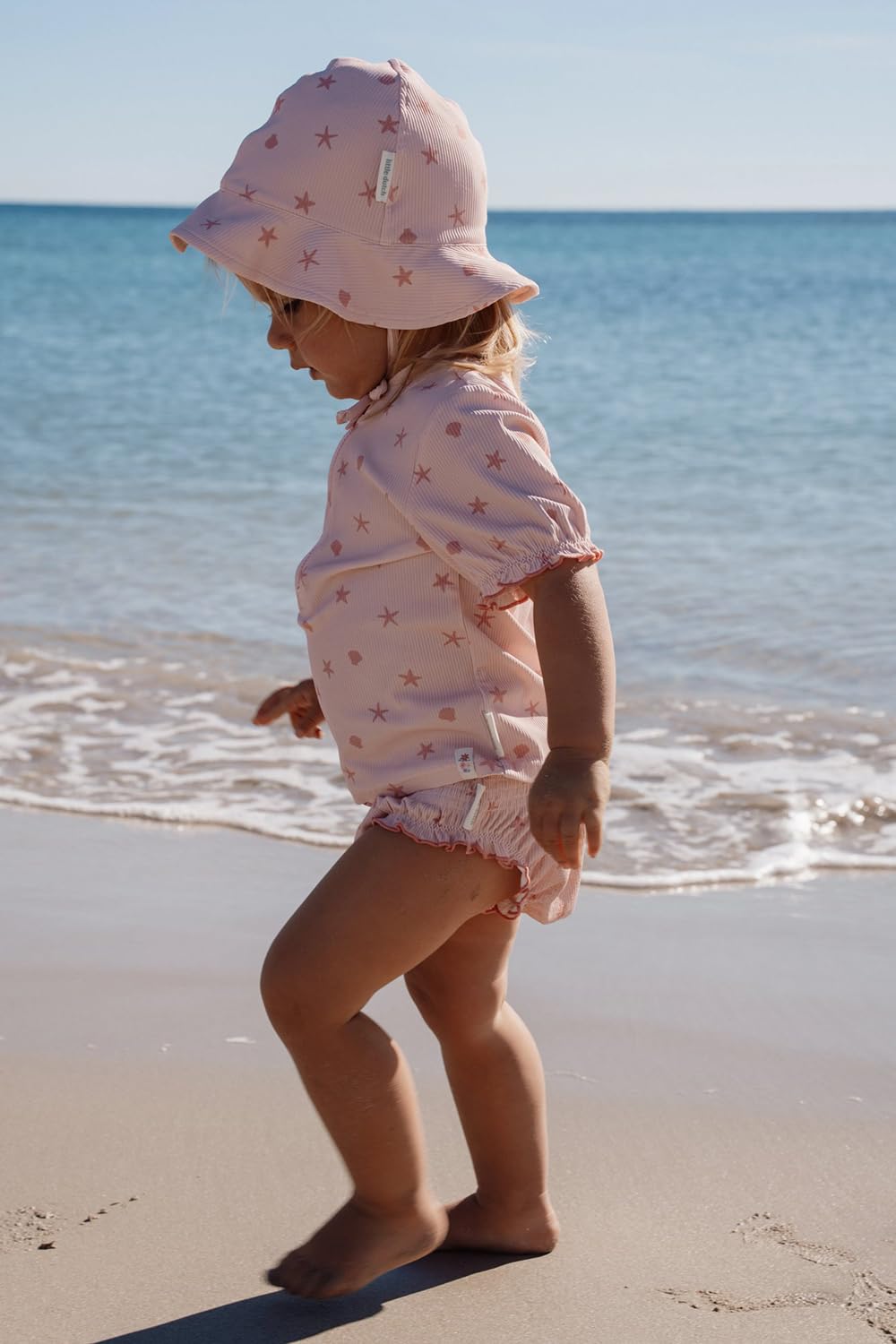 Badehose mit Rüschen - Dreamy Seashells rosa (Gr. 74/80)
