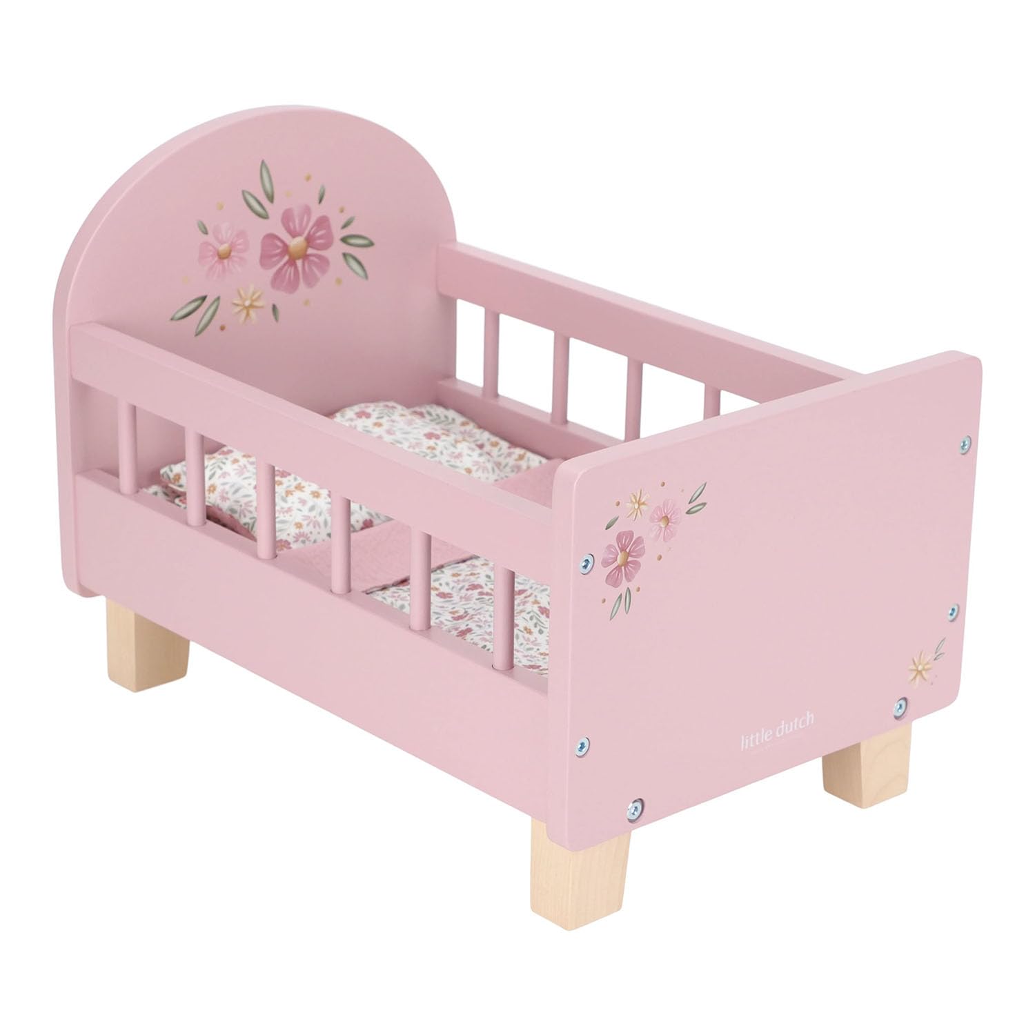 Holz Puppenbett - Essentials rosa