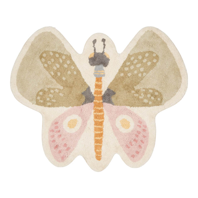 Teppich in Schmetterlingsform beige (110x94 cm)