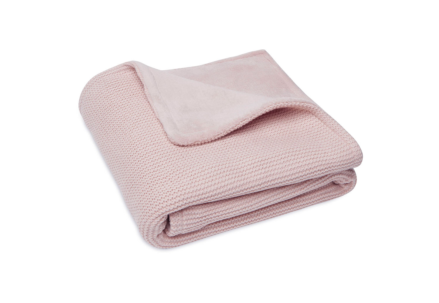 Babydecke Strickdecke mit Fleece Basic Knit pale pink (75x100 cm)