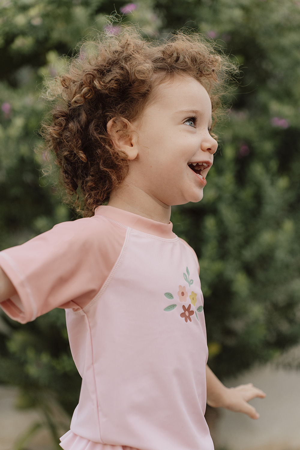 Schwimmshirt kurzarm Flower rosa (Gr. 98/104)
