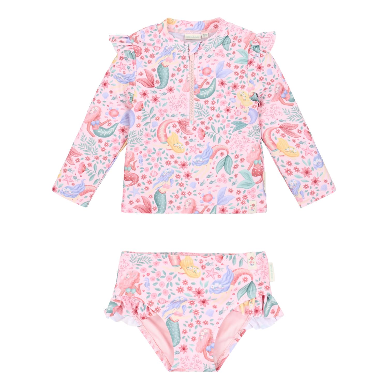 Schwimmshirt langarm + Badehose 2er Set - Dreamy Mermaid rosa (Gr. 62/68)