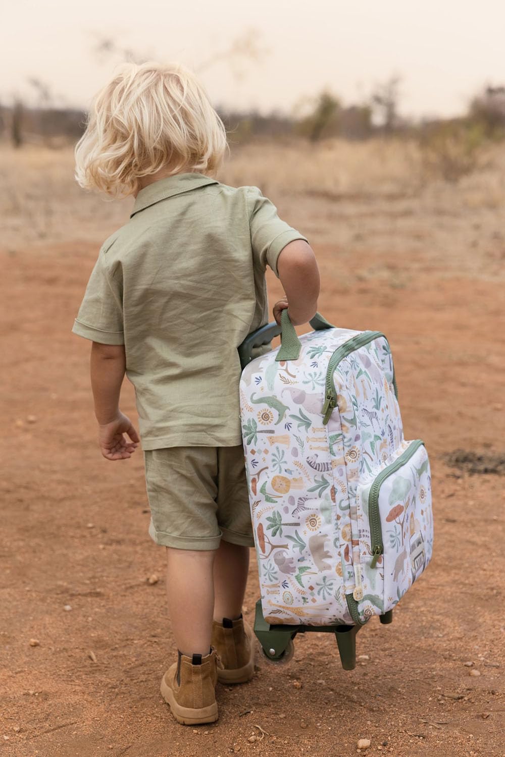 Kindertrolley - Safari Friends grün / weiß
