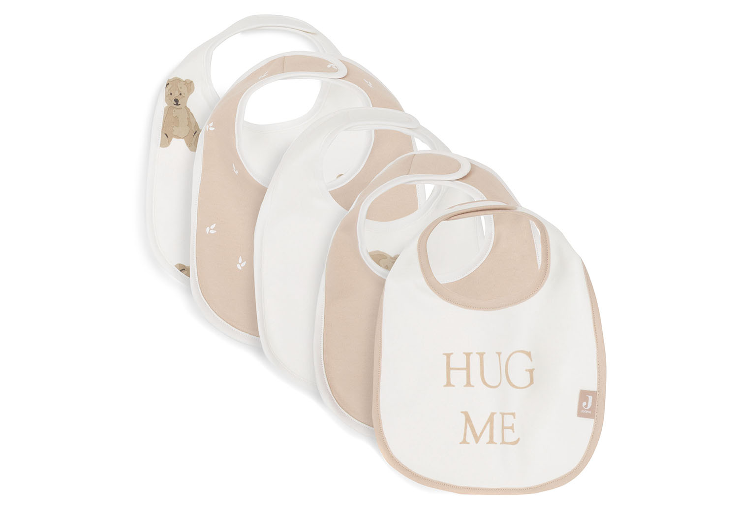 Lätzchen 5er Set Teddybär / Harvest weiß / beige Lätzchen 5er Set Teddybär / Harvest weiß / beige