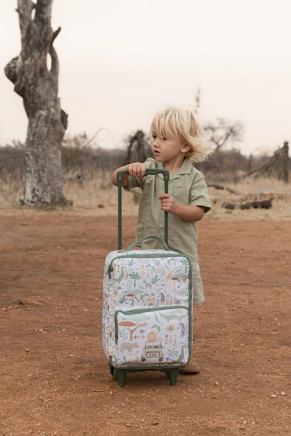 Kindertrolley - Safari Friends grün / weiß