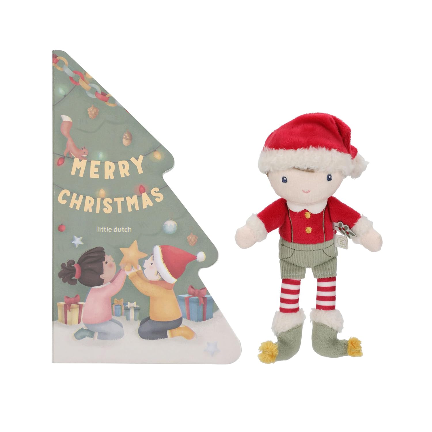 Geschenkset Stoffpuppe Jim mit Bilderbuch - Weihnachten