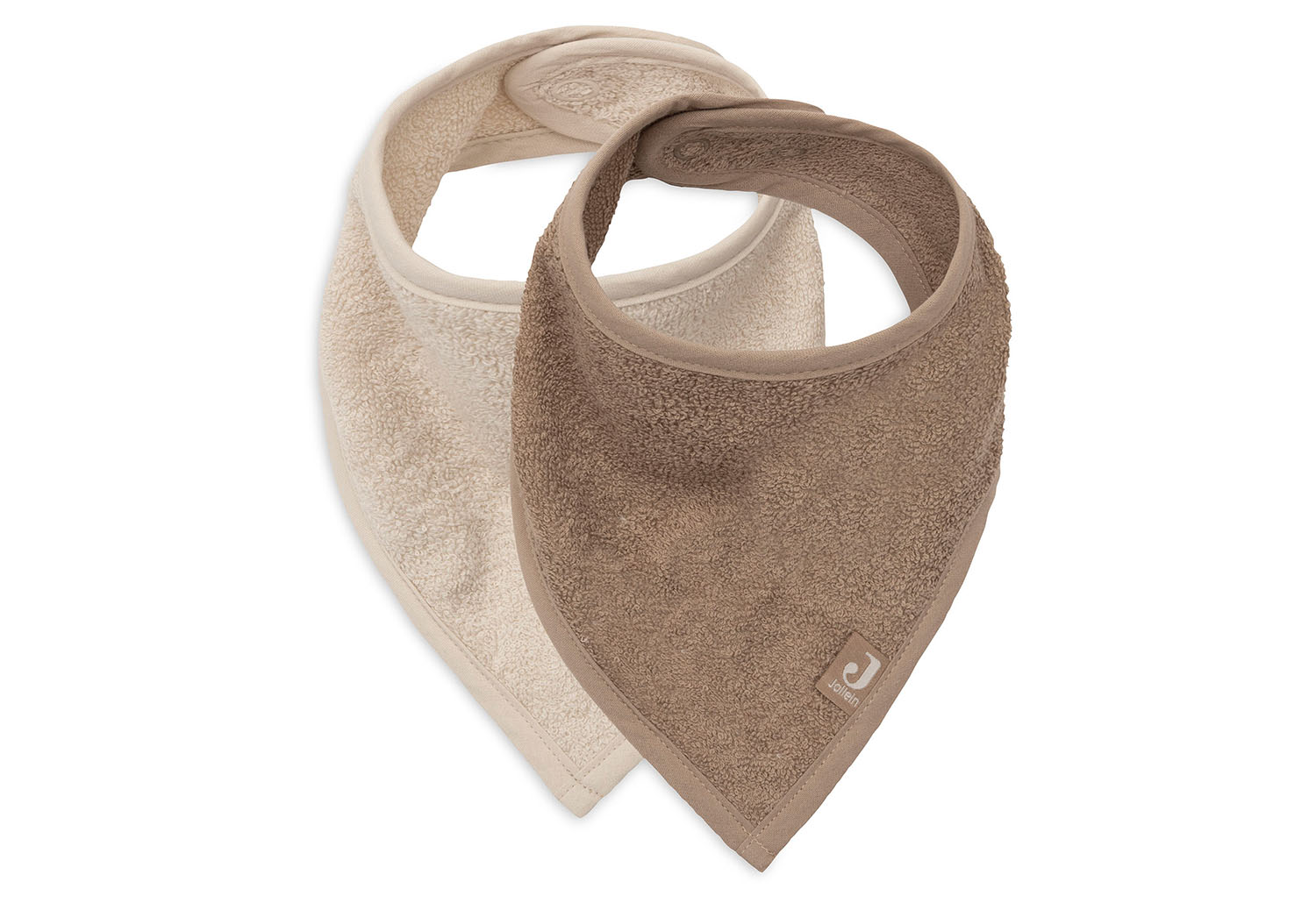 Bandana Lätzchen Halstuch 2er Set Frottee - Sand / Milky Coffee - beige / braun