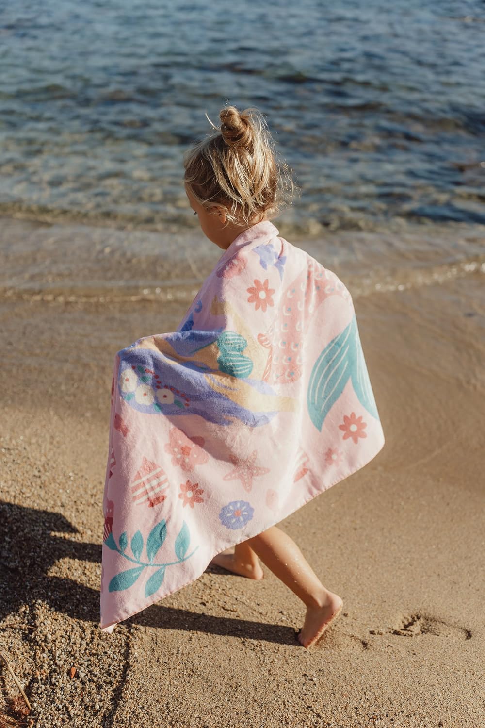Handtuch / Strandhandtuch - Dreamy Mermaid rosa (60x120 cm)