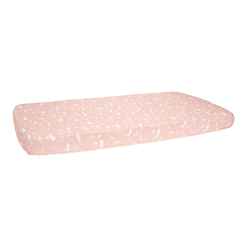 Spannbetttuch für Babywiege Ocean rosa (40x80 cm)