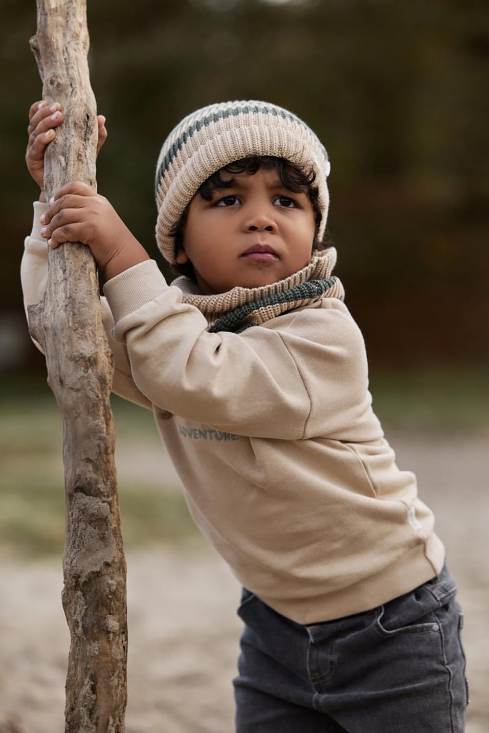 Mütze Strick Warm Taupe - Safari Friends beige (Gr. 74/86)