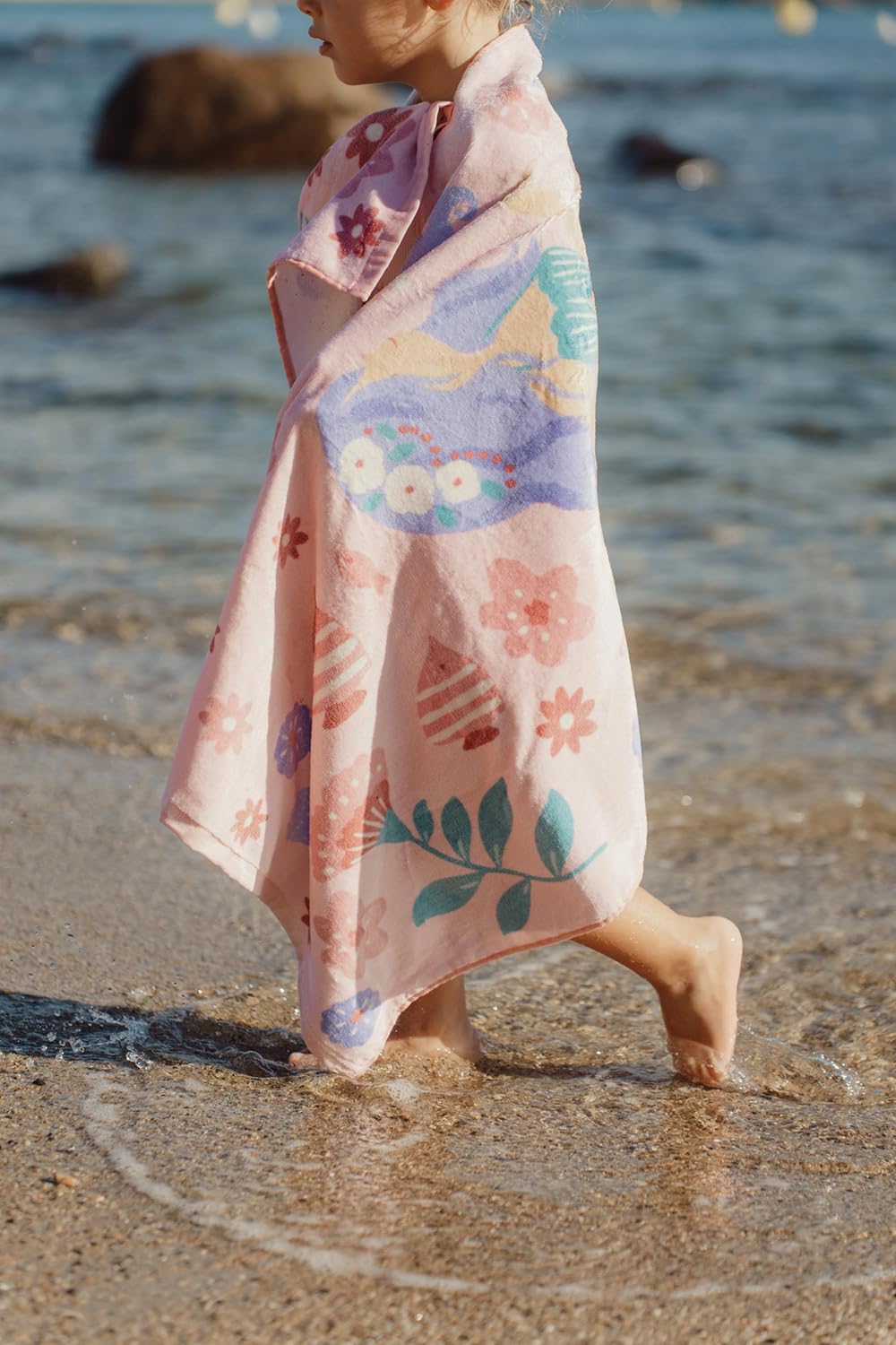 Handtuch / Strandhandtuch - Dreamy Mermaid rosa (60x120 cm)